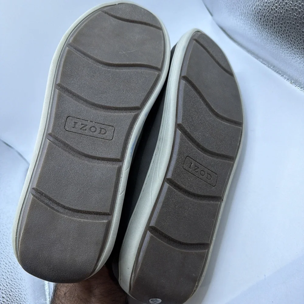 Izod Mens Seapoint Gray Sneaker Slip On Boat Beach Shoe Memory Foam. New Size 12